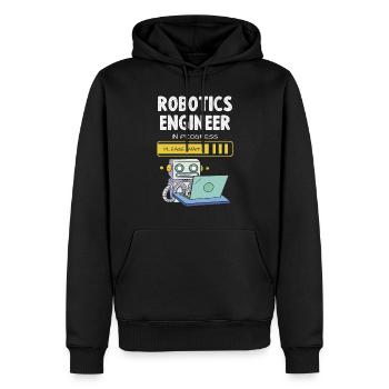 Robotics Engineer In Progress Bitte Warten - Männer Premium Bio Hoodie - Schwarz - Vorne - Nico (187cm)