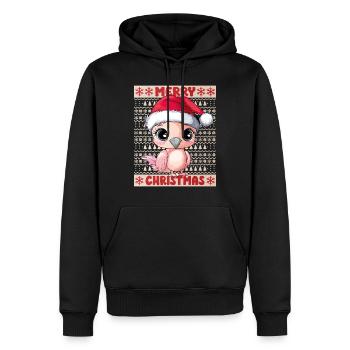 Flamingo Ugly Noël Noël Doux - Sweat à capuche Premium bio Homme - noir - Devant - Nico (187cm)
