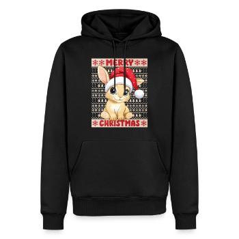 Lapin Lapin Moche Noël Noël Mignon - Sweat à capuche Premium bio Homme - noir - Devant - Nico (187cm)