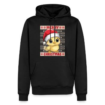 Poulet poussin moche Noël Noël mignon - Sweat à capuche Premium bio Homme - noir - Devant - Nico (187cm)