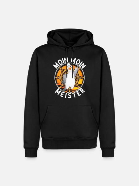Moin Moin Meister - Männer Premium Bio Hoodie - Schwarz