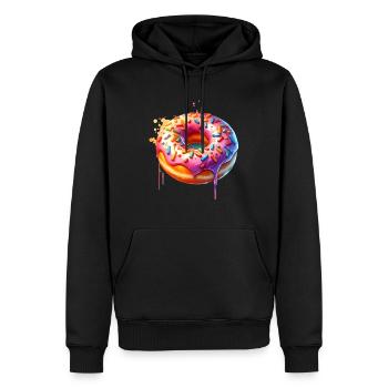 Doughnut - Men’s Premium Organic Hoodie - black - Front - Nico (187cm)