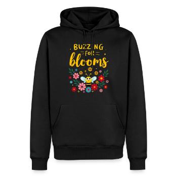 Bee-friendly gardener, pollinator, garden and - Men’s Premium Organic Hoodie - black - Front - Nico (187cm)