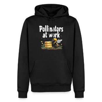 Bee-friendly gardener, pollinator, garden and - Men’s Premium Organic Hoodie - black - Front - Nico (187cm)