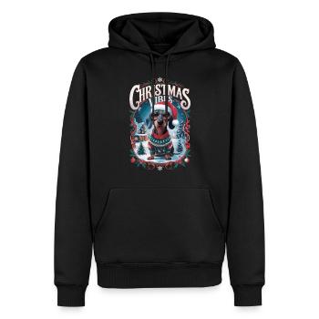 Dackel Christmas Vibes - Männer Premium Bio Hoodie - Schwarz - Vorne - Nico (187cm)