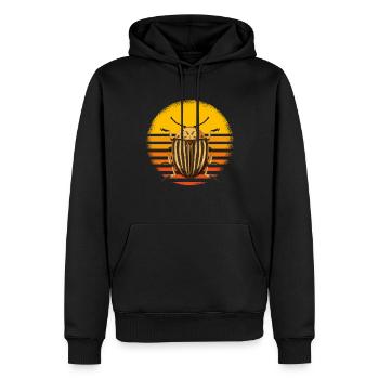 Retro-Streifen Käfermuster für Naturliebhaber - Männer Premium Bio Hoodie - Schwarz - Vorne - Nico (187cm)