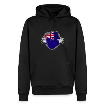 Australische Flagge Enthüllt Stolz - Männer Premium Bio Hoodie - Schwarz - Vorne - Nico (187cm)