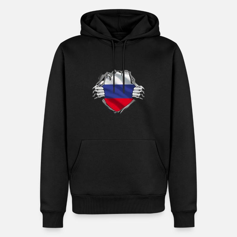 Dévoilement du drapeau russe - Sweat à capuche Premium bio Homme - noir