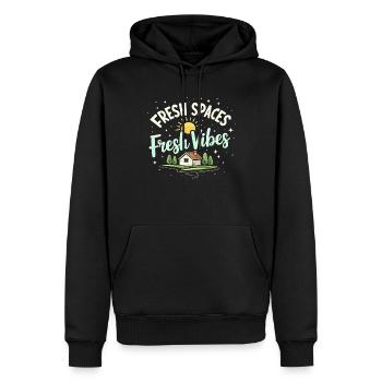 Amateurs de nettoyage de printemps, nouveaux départs et - Sweat à capuche Premium bio Homme - noir - Devant - Nico (187cm)