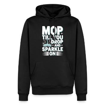 Amateurs de nettoyage de printemps, nouveaux départs et - Sweat à capuche Premium bio Homme - noir - Devant - Nico (187cm)