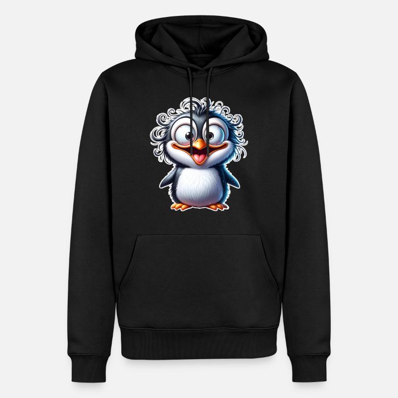 Pingouin - Sweat à capuche Premium bio Homme - noir