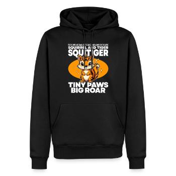 TINY PAWS BIG ROAR - EICHHÖRNCHEN UND TIGER - SQUITIGE - Männer Premium Bio Hoodie - Schwarz - Vorne - Nico (187cm)