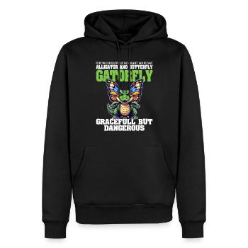 GRACIEUX MAIS SAUVAGE - ALLIGATOR ET PAPILLON - Sweat à capuche Premium bio Homme - noir - Devant - Nico (187cm)