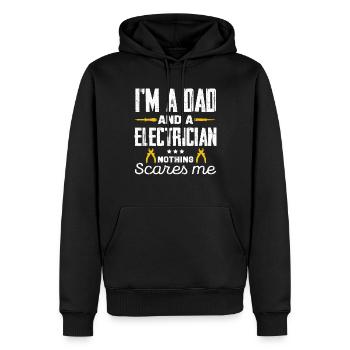 Ich Bin Papa Und Elektriker Nichts Schüchtert Mich - Männer Premium Bio Hoodie - Schwarz - Vorne - Nico (187cm)