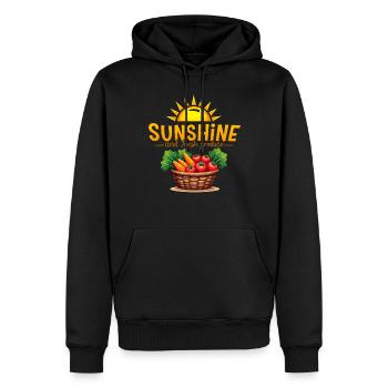 Vendeurs de marchés fermiers, de produits frais et de restaurants - Sweat à capuche Premium bio Homme - noir - Devant - Nico (187cm)