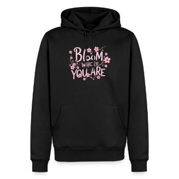 Cherry blossom enthusiast Sakura Lovers Springtime - Men’s Premium Organic Hoodie - black - Front - Nico (187cm)