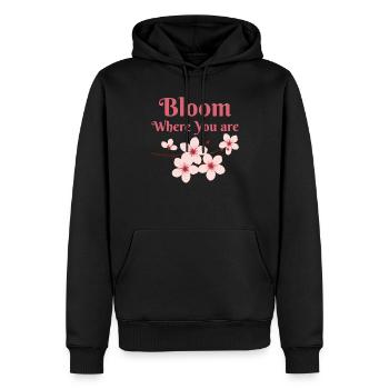 Cherry blossom enthusiast Sakura Lovers Springtime - Men’s Premium Organic Hoodie - black - Front - Nico (187cm)