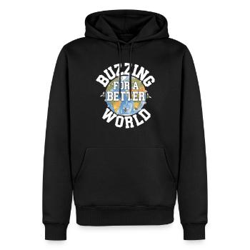 Bee-friendly gardener, pollinator, garden and - Men’s Premium Organic Hoodie - black - Front - Nico (187cm)