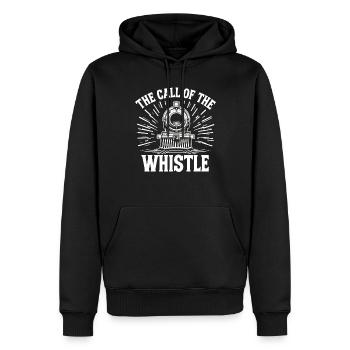Railfan Passionné de train Amoureux des locomotives - Sweat à capuche Premium bio Homme - noir - Devant - Nico (187cm)