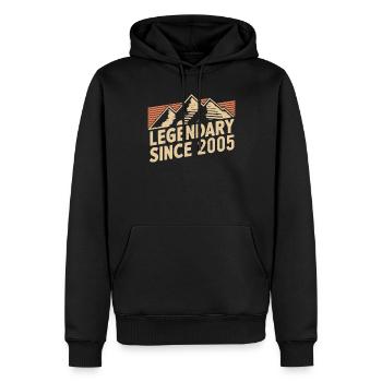 Légendaire depuis 2005 Anniversaire - Sweat à capuche Premium bio Homme - noir - Devant - Nico (187cm)