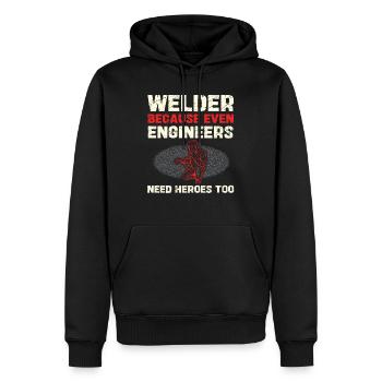 Welders: Even engineers need heroes - Men’s Premium Organic Hoodie - black - Front - Nico (187cm)