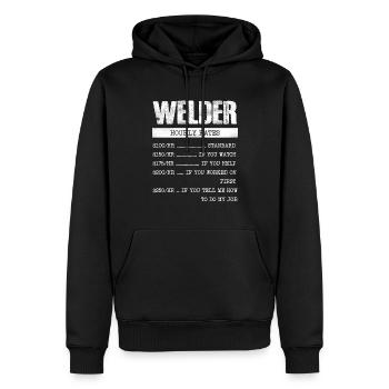 Soudeur Salaire horaire Humoristique - Sweat à capuche Premium bio Homme - noir - Devant - Nico (187cm)