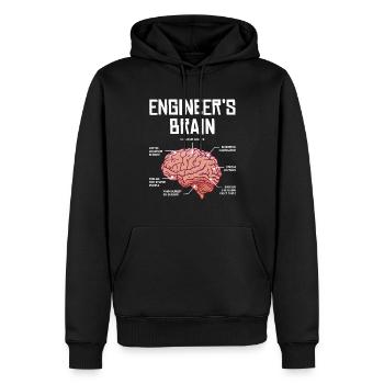 Engineer's Brain Funny Thoughts - Men’s Premium Organic Hoodie - black - Front - Nico (187cm)