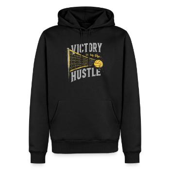 Joueur De Volley-ball Et Fan Spike Service - Sweat à capuche Premium bio Homme - noir - Devant - Nico (187cm)
