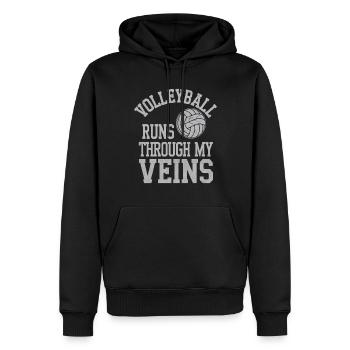 Volleyballspieler Und Fan Spike Servieren - Männer Premium Bio Hoodie - Schwarz - Vorne - Nico (187cm)
