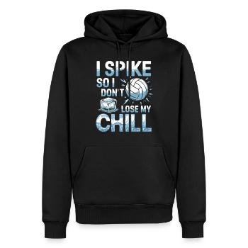 Joueur De Volley-ball Et Fan Spike Service - Sweat à capuche Premium bio Homme - noir - Devant - Nico (187cm)