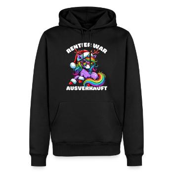 Renne était épuisé Licorne Noël drôle - Sweat à capuche Premium bio Homme - noir - Devant - Nico (187cm)