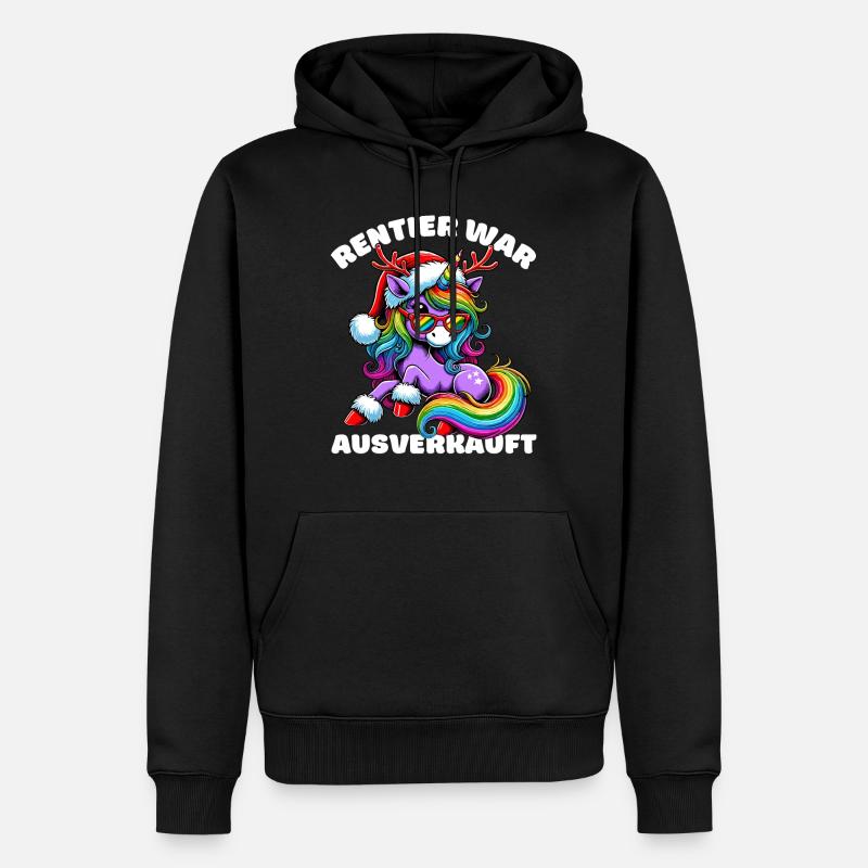 Renne était épuisé Licorne Noël drôle - Sweat à capuche Premium bio Homme - noir
