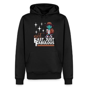 NICHT SCHNELL, EINFACH FABELHAFT - Männer Premium Bio Hoodie - Schwarz - Vorne - Nico (187cm)