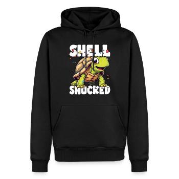 SHELL SCHOCKIERT UND LIEBT ES - Männer Premium Bio Hoodie - Schwarz - Vorne - Nico (187cm)