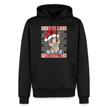 Cheval Noël Mignon Noël mignon - Sweat à capuche Premium bio Homme - noir - Devant - Nico (187cm)