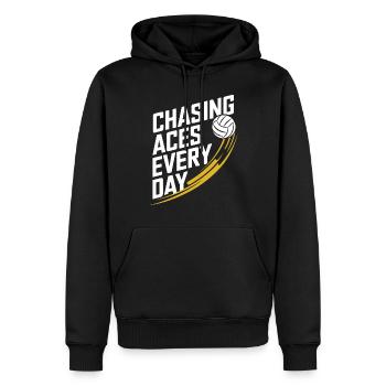 Volleyballspieler Und Fan Spike Servieren - Männer Premium Bio Hoodie - Schwarz - Vorne - Nico (187cm)