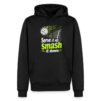 Volleyballspieler Und Fan Spike Servieren - Männer Premium Bio Hoodie - Schwarz - Vorne - Nico (187cm)