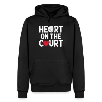 Joueur De Volley-ball Et Fan Spike Service - Sweat à capuche Premium bio Homme - noir - Devant - Nico (187cm)