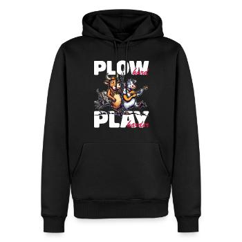 PFLUG HART UND HÄRTER SPIELEN - Männer Premium Bio Hoodie - Schwarz - Vorne - Nico (187cm)