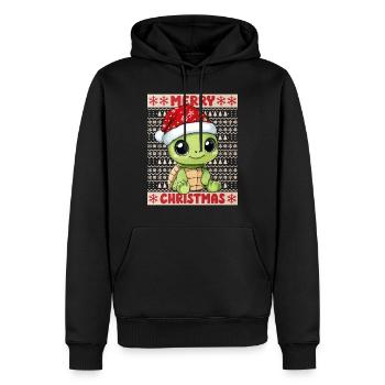 Tortue Moche Noël Noël Doux - Sweat à capuche Premium bio Homme - noir - Devant - Nico (187cm)