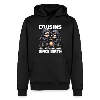 COUSINS PARTENAIRES DANS LE CRIME DEPUIS LA NAISSANCE - Sweat à capuche Premium bio Homme - noir - Devant - Nico (187cm)