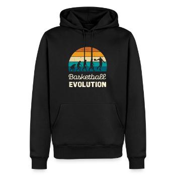 Basketball Evolution Vintage Stil - Männer Premium Bio Hoodie - Schwarz - Vorne - Nico (187cm)