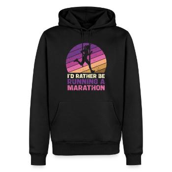 Préférez courir une silhouette de marathon - Sweat à capuche Premium bio Homme - noir - Devant - Nico (187cm)