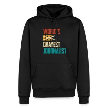 Le journaliste le plus acceptable du monde : un dicton humoristique - Sweat à capuche Premium bio Homme - noir - Devant - Nico (187cm)