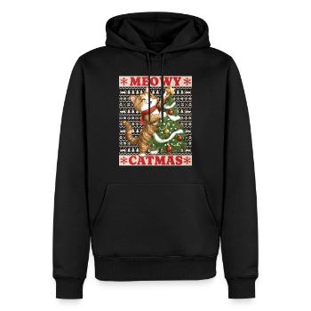 Chat Arbre de Noël Noël Noël Mignon Drôle - Sweat à capuche Premium bio Homme - noir - Devant - Nico (187cm)