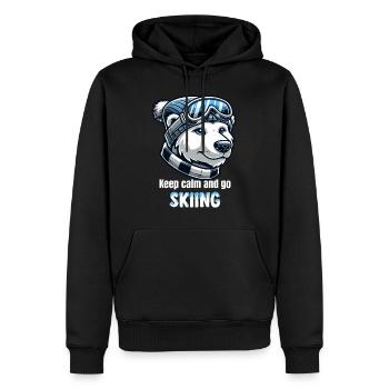 ours polaire ski lunettes de ski bonnet vacances d’hiver - Sweat à capuche Premium bio Homme - noir - Devant - Nico (187cm)
