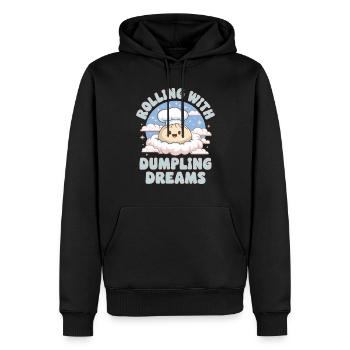Les amateurs de dim-sum de la cuisine chinoise et des quenelles - Sweat à capuche Premium bio Homme - noir - Devant - Nico (187cm)