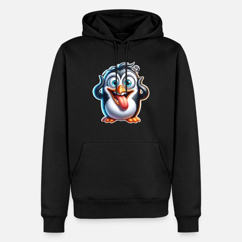 Pinguin - Männer Premium Bio Hoodie - Schwarz