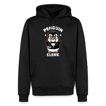 Pinguin Clerk Lustig Niedlich Brille - Männer Premium Bio Hoodie - Schwarz - Vorne - Nico (187cm)
