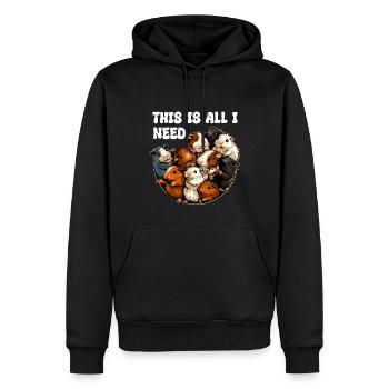 Cochon d’Inde Animal de compagnie Cochon d’Inde Enfants Mignon - Sweat à capuche Premium bio Homme - noir - Devant - Nico (187cm)
